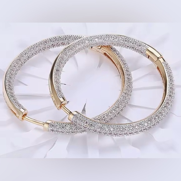 New Sterling and 18k Gold Large Hoop - Picture 4 of 8